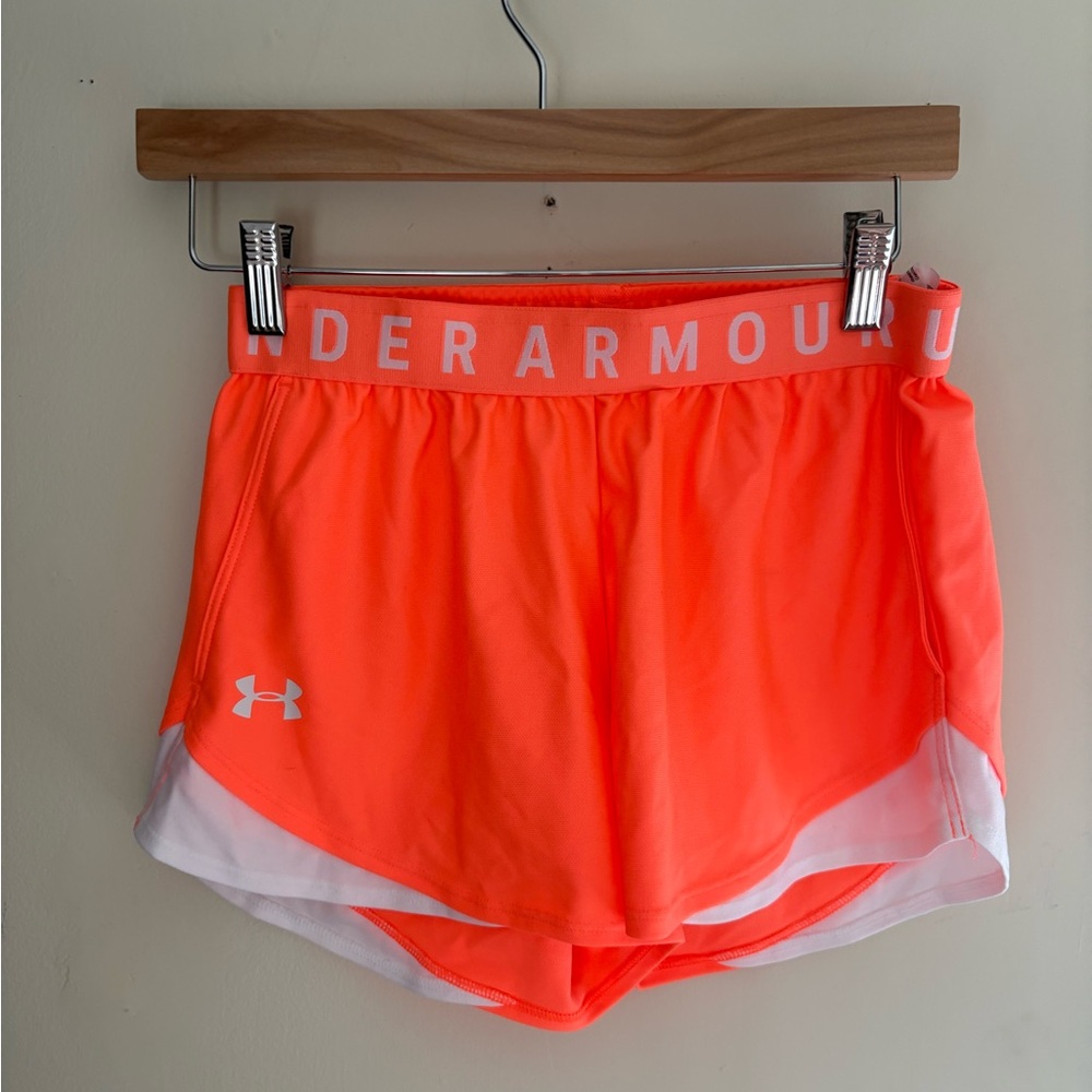 Under Armour Women's Neon Orange Athletic Shorts